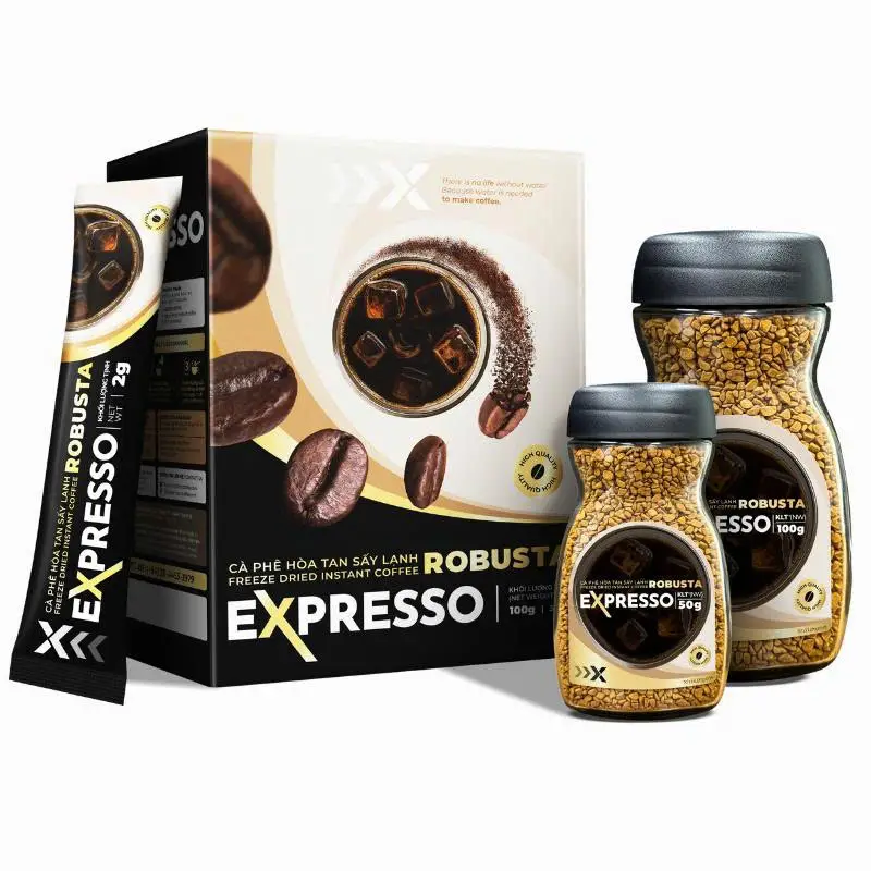 Expresso Cà Phê Hòa Tan Sấy Lạnh Robusta Hũ 50G