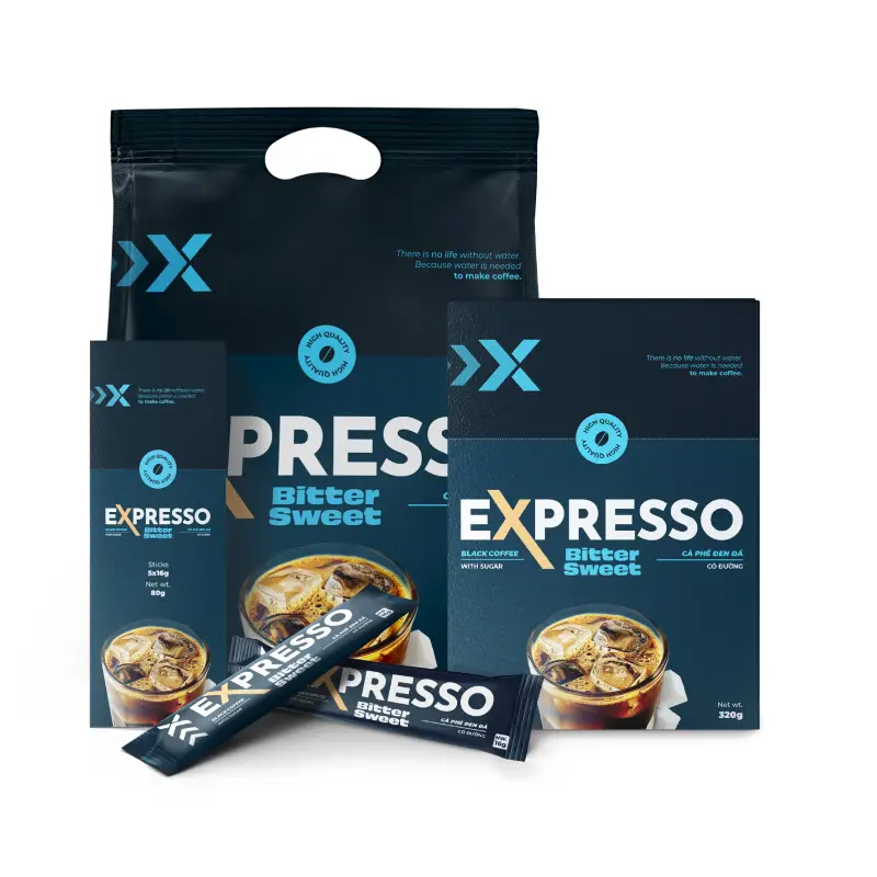 Cà Phê Expresso Hòa Tan Đen Đá Bitter Sweet