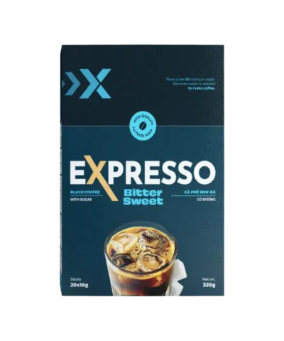 Expresso Cà phê hòa tan đen đá Bitter Sweet 16G (Hộp 20 gói)