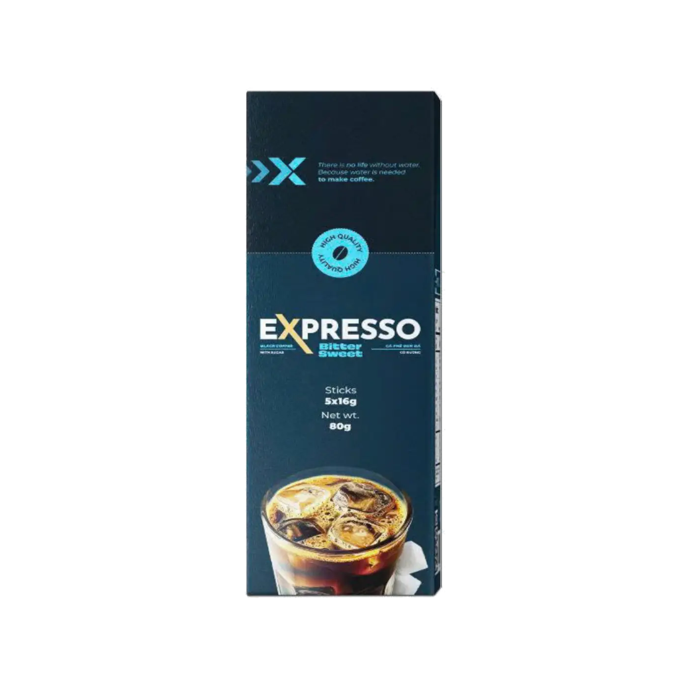 Expresso Cà phê hòa tan đen đá Bitter Sweet 16G (Hộp 5 gói)
