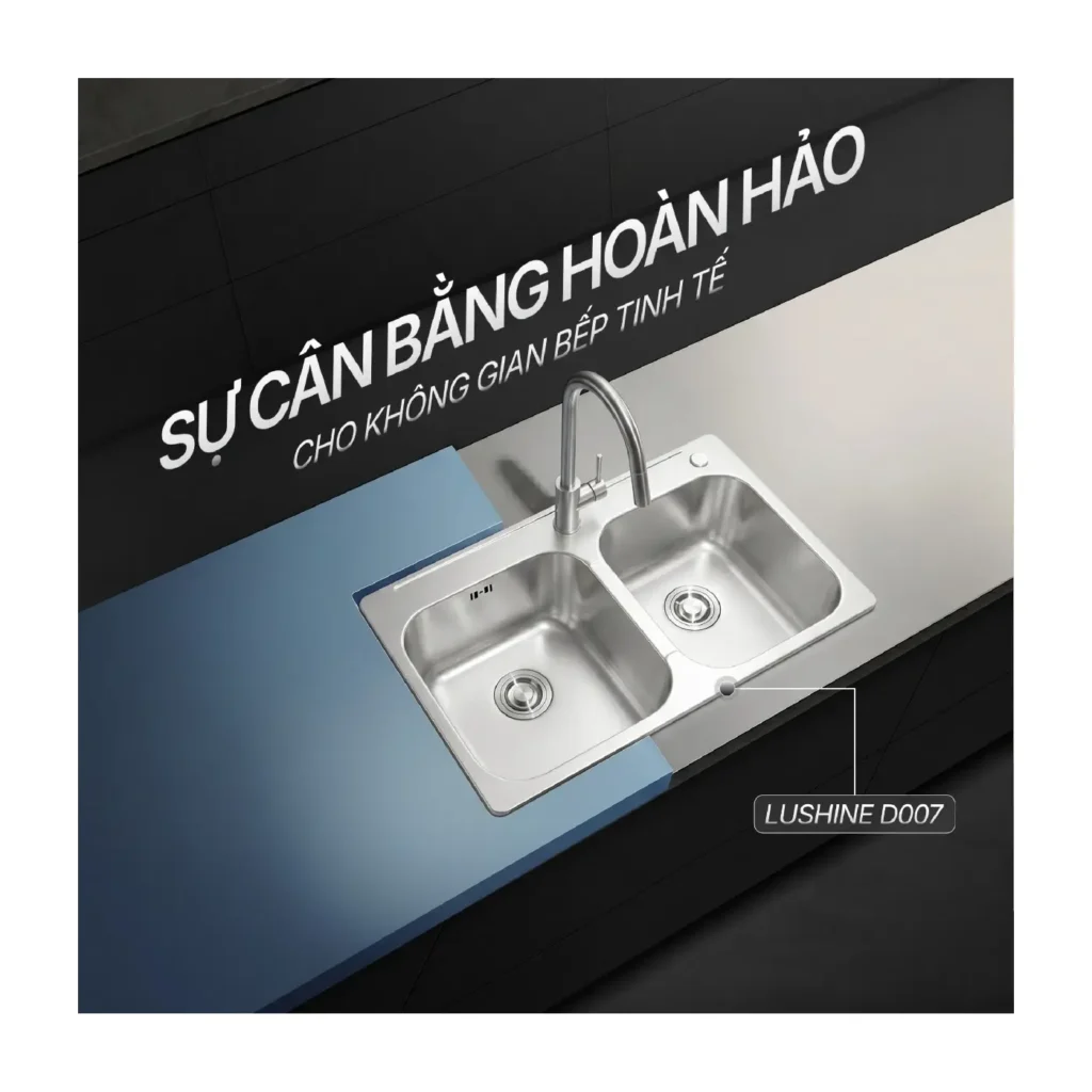 Chậu rửa chén inox 304 LUSHINE D007
