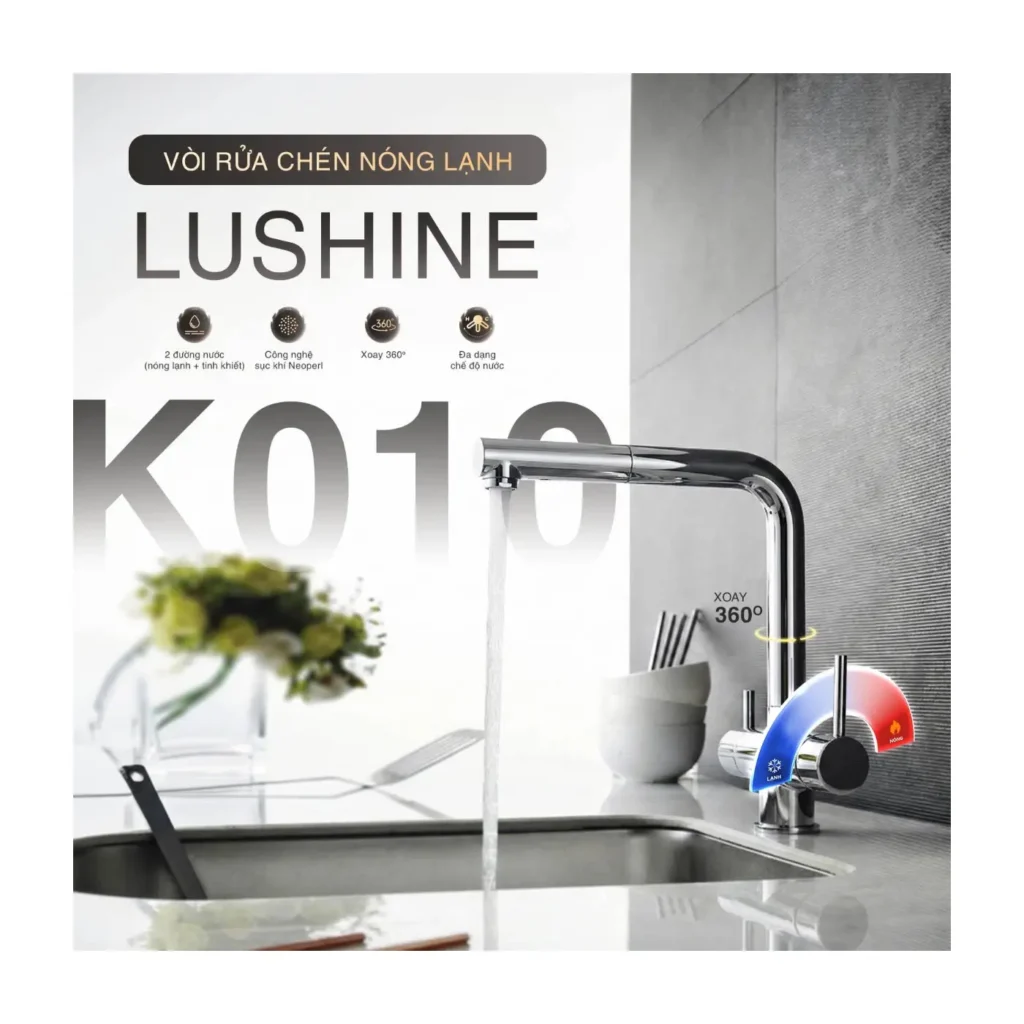 Vòi rửa chén nóng lạnh LUSHINE K010