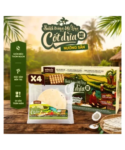 Bánh Tráng Mỹ Lồng Mini Nướng Sẵn Vị Cốt Dừa - Hộp 100g
