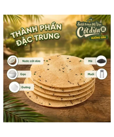 Alternative view of Bánh Tráng Mỹ Lồng Mini Nướng Sẵn Vị Cốt Dừa - Hộp 100g