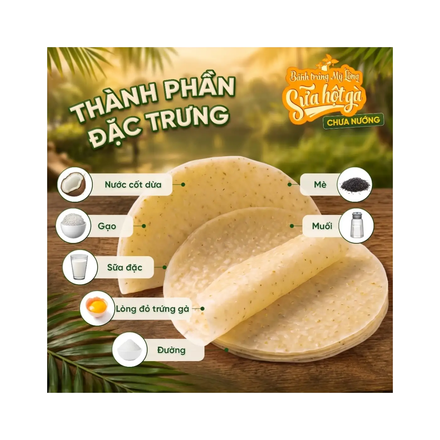 Bánh Tráng Mỹ Lồng Sữa Hột Gà Truyền Thống - Túi 300g