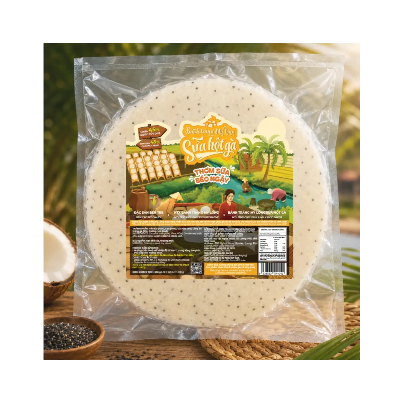 Bánh Tráng Mỹ Lồng Sữa Hột Gà Truyền Thống - Túi 300g - Ảnh 2