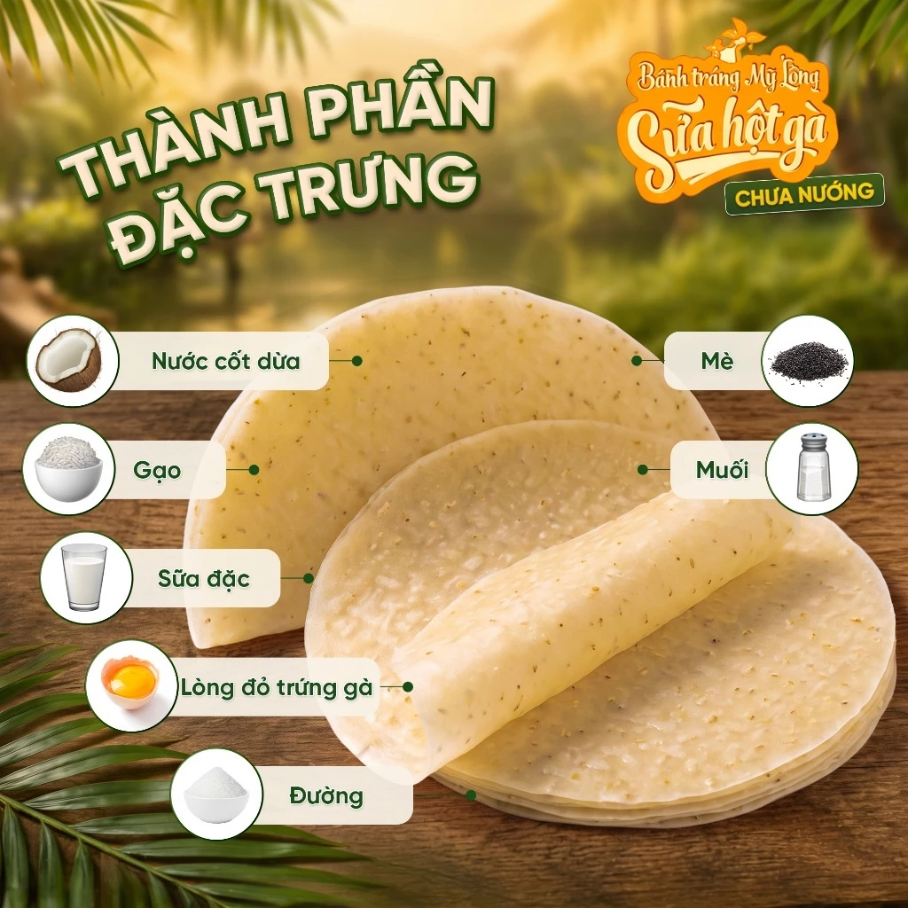 Bánh Tráng Mỹ Lồng Sữa Hột Gà 300g Chưa Nướng