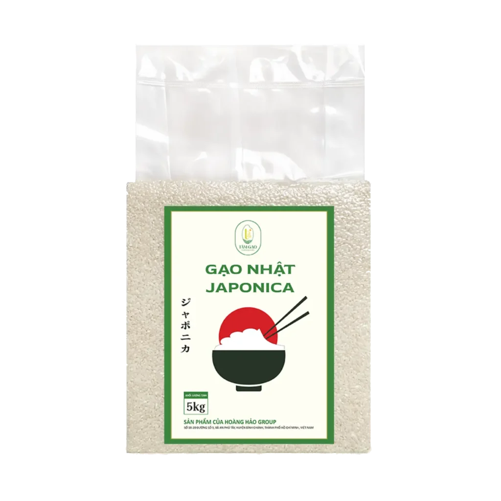 Gạo Nhật Japonica Tâm Gạo Túi 5kg
