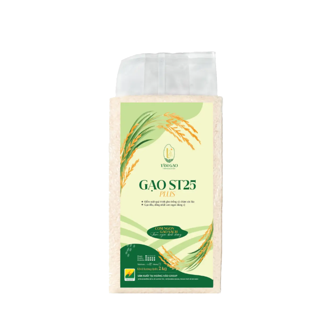 Gạo ST25 Plus Tâm Gạo – Túi 2kg