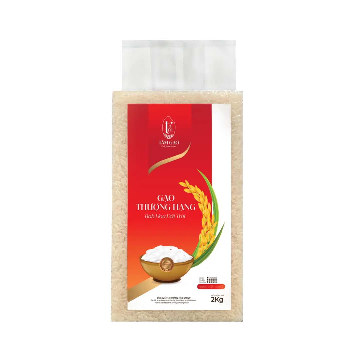 Gạo Thượng Hạng Tâm Gạo – Túi 2kg
