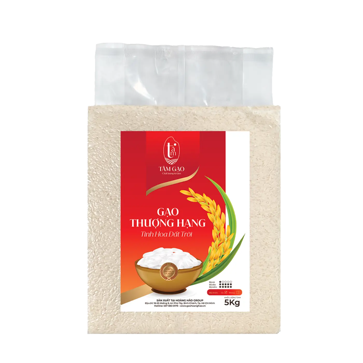 Gạo Thượng Hạng Tâm Gạo – Túi 5kg