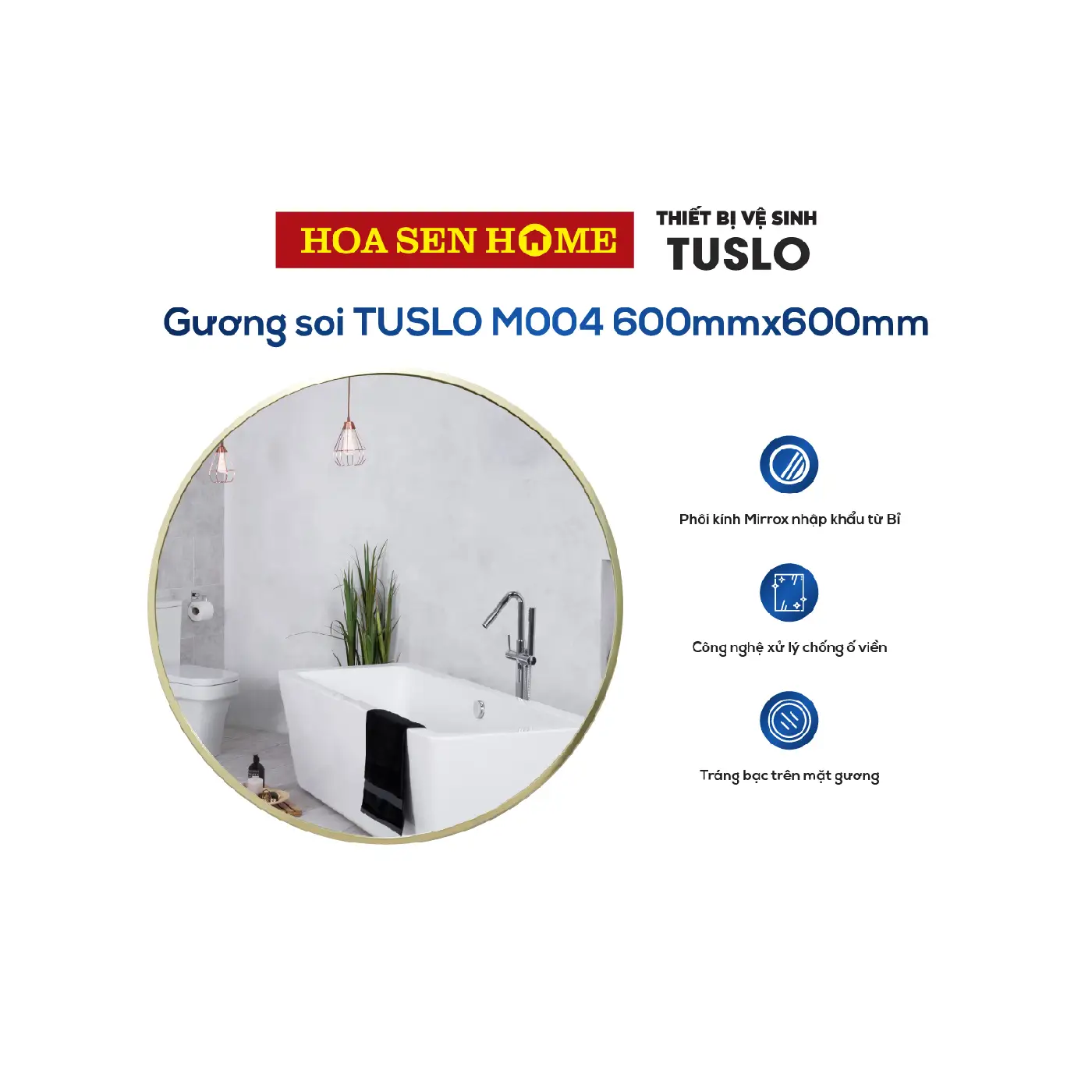 Gương soi TUSLO M004 600mmx600mm
