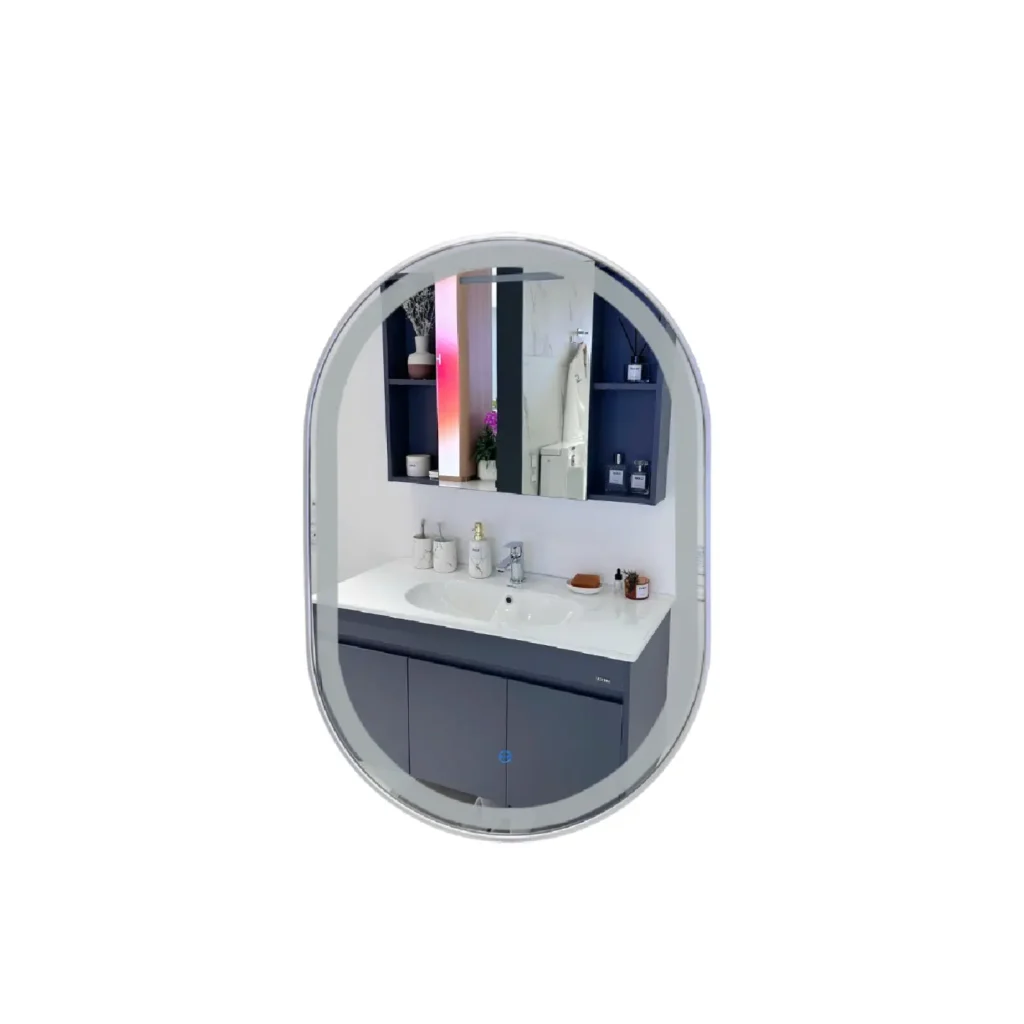 Gương soi đèn LED khung bạc TUSLO M010