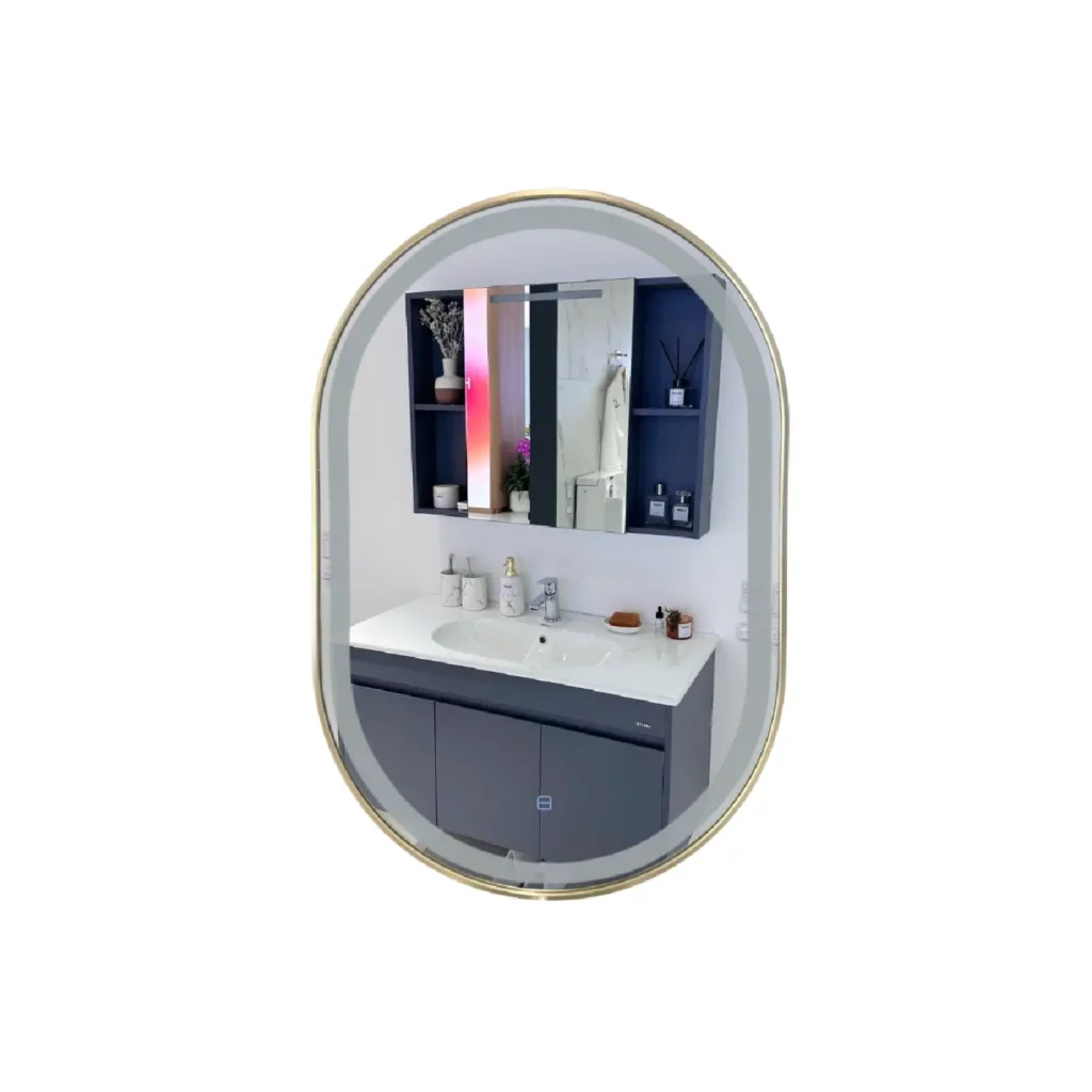 Gương soi đèn LED khung vàng TUSLO M007