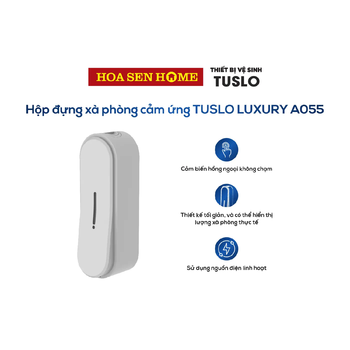 Hộp đựng xà phòng cảm ứng TUSLO LUXURY A055