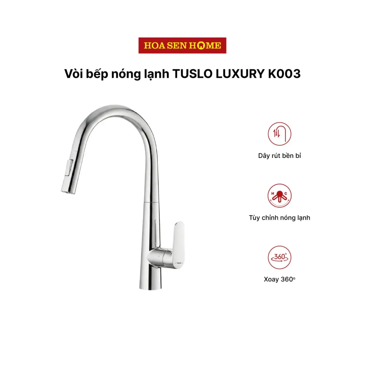 Vòi bếp nóng lạnh TUSLO LUXURY K003